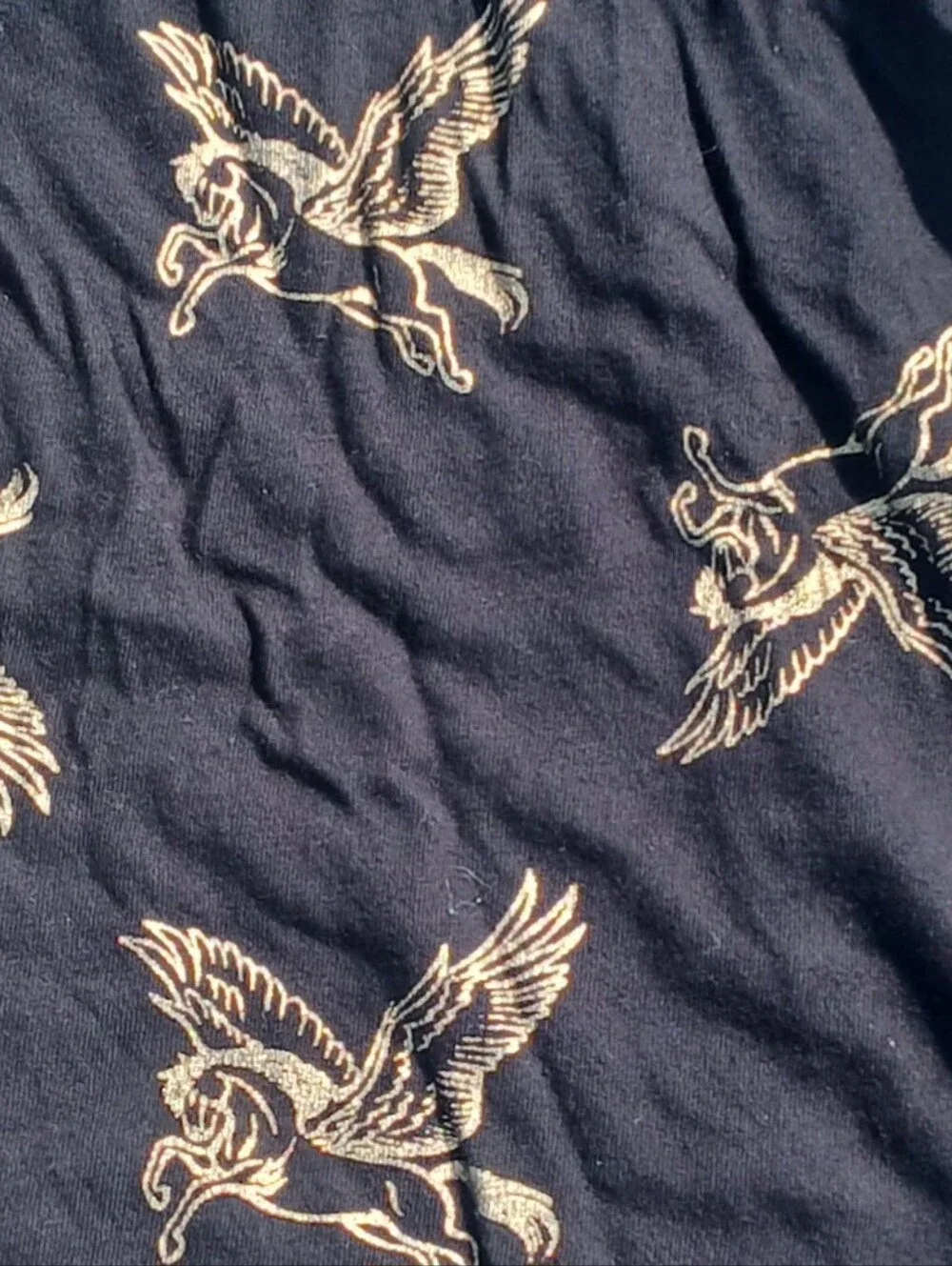 Old Navy Gold Pegasus Print Back Dress girls size 14 XL Horses with Wings Animal